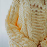 FLEUR YELLOW CABLE KNIT SWEATER