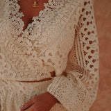 RAFIQ ECRU CROCHET BLOUSE