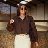 ISOLDE BROWN BLOUSE