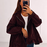 IRINA BORDEAUX LACE ZIP JACKET