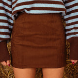 HESTER BROWN SUEDE SKIRT