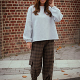 CAMBRIDGE BROWN CHECKERED CARGO PANTS