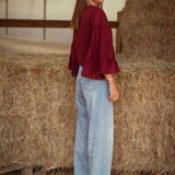 DIXIE BORDEAUX BLOUSE