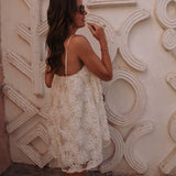 BOUJDOUR ECRU FLOWER DRESS