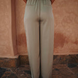 DAHAB SAGE GREEN SATIN PANTS