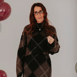 STAY COSY TAUPE ARGYLE SKIRT