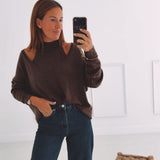 ESTER BROWN CUT-OUT PULLOVER