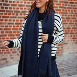 COSY SEASON DARK BLUE SCARF