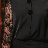GLISTENING MIDNIGHT BLACK BLOUSE