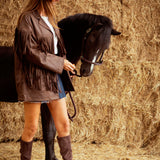 THIS AIN'T TEXAS BROWN FRINGE JACKET