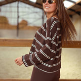 TATUM BROWN STRIPED LONGSLEEVE SHIRT