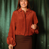 LUMINESCENCE TERRACOTTA BLOUSE