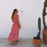 PORTINATX RED CHECKERED DRESS
