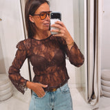 EMMA BROWN LACE BLOUSE