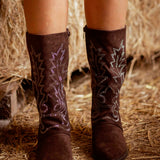 YEE-HAW BROWN DIAMOND COWBOY BOOTS