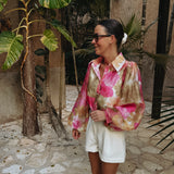 MILAGRO MULTICOLOR FLOWER BLOUSE