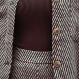 BAYOU BROWN STRIPED TWO-PIECE SET