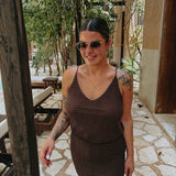 PASION BROWN CROCHET TOP