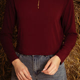 KYLIE BORDEAUX LONGSLEEVE SHIRT