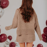 ROSALIND TAUPE KNITTED TWO-PIECE SET