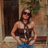LUZ DE LEO BROWN LITTLE SCARF