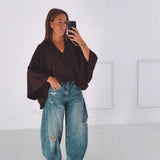 KAREN BROWN V-NECK SWEATER