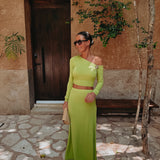 SUNSET LIME GREEN TWO-PIECE SET