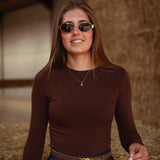 ELOISE BROWN BASIC LONGSLEEVE SHIRT