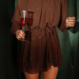 JINGLE BELLS BROWN DRESS