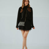 MIRELLA BLACK SATIN DRESS