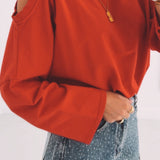 SOFIE RED CUT-OUT SWEATER