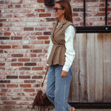HAISLEY TAUPE SLEEVELESS BLAZER