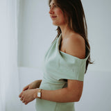 DARLING MINT GREEN ONE SHOULDER BLOUSE