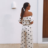 JAZMIN ECRU POLKADOTS TWO-PIECE SET