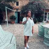 CORUNA MINT STRIPED DRESS