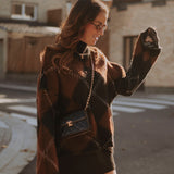 STAY COSY BROWN ARGYLE SWEATER