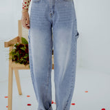 BLUE RHINESTONE CARGO BALLOON JEANS A2010-A