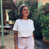 BILBAO WHITE RHINESTONE T-SHIRT