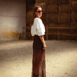 FAR WEST BROWN SEQUIN SKIRT