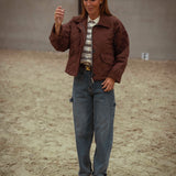 MARIE BROWN PUFFER ZIP JACKET