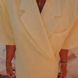 SOUKAINA YELLOW SHORTSLEEVE BLAZER