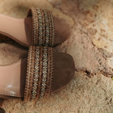 LUVIA BEIGE RAFFIA HEELS