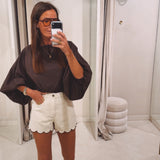 BEIGE DENIM SHORT 591-NTA