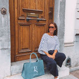 SEREN WHITE/DARK BLUE STRIPED T-SHIRT