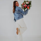 ELIZA BLUE DENIM FRINGE JACKET