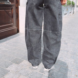 DARK GREY BALLOON JEANS A3926