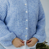 DIANA BLUE RIBBED CARDIGAN