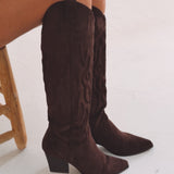 BROWN SUEDE COWBOY BOOTS