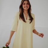 MARIT YELLOW V-NECK DRESS
