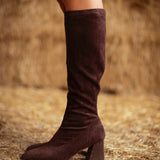 REBECCA BROWN SUEDE HEEL BOOTS